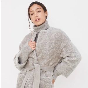 Jenni Kayne Shearling Yves Coat Smoke sz S NWT $1,195